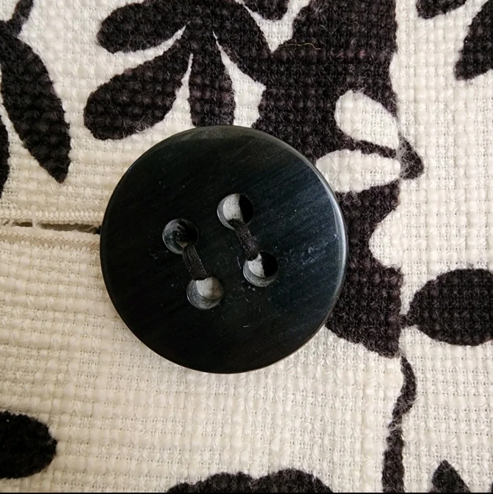 Style & Co Petite Tweed Jacket Black White Floral Button Front 16P